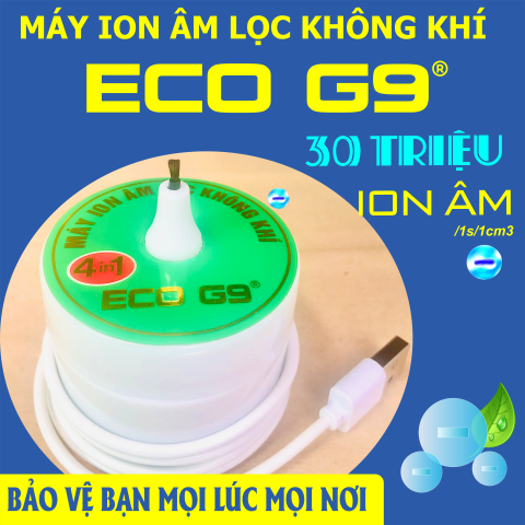 Máy Eco G9 tạo 30 triệu ion âm lọc không khí khử mùi trang bị trên ô tô, phòng làm việc